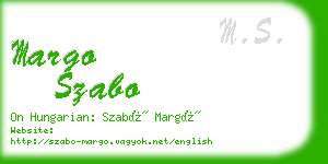 margo szabo business card